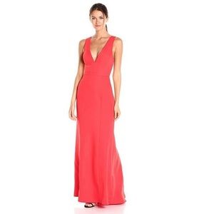 Red BCBG gown